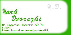 mark dvorszki business card